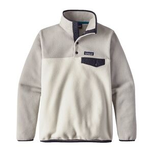 Patagonia Women’s Lightweight Synchilla Snap-T Pullover — grey and white